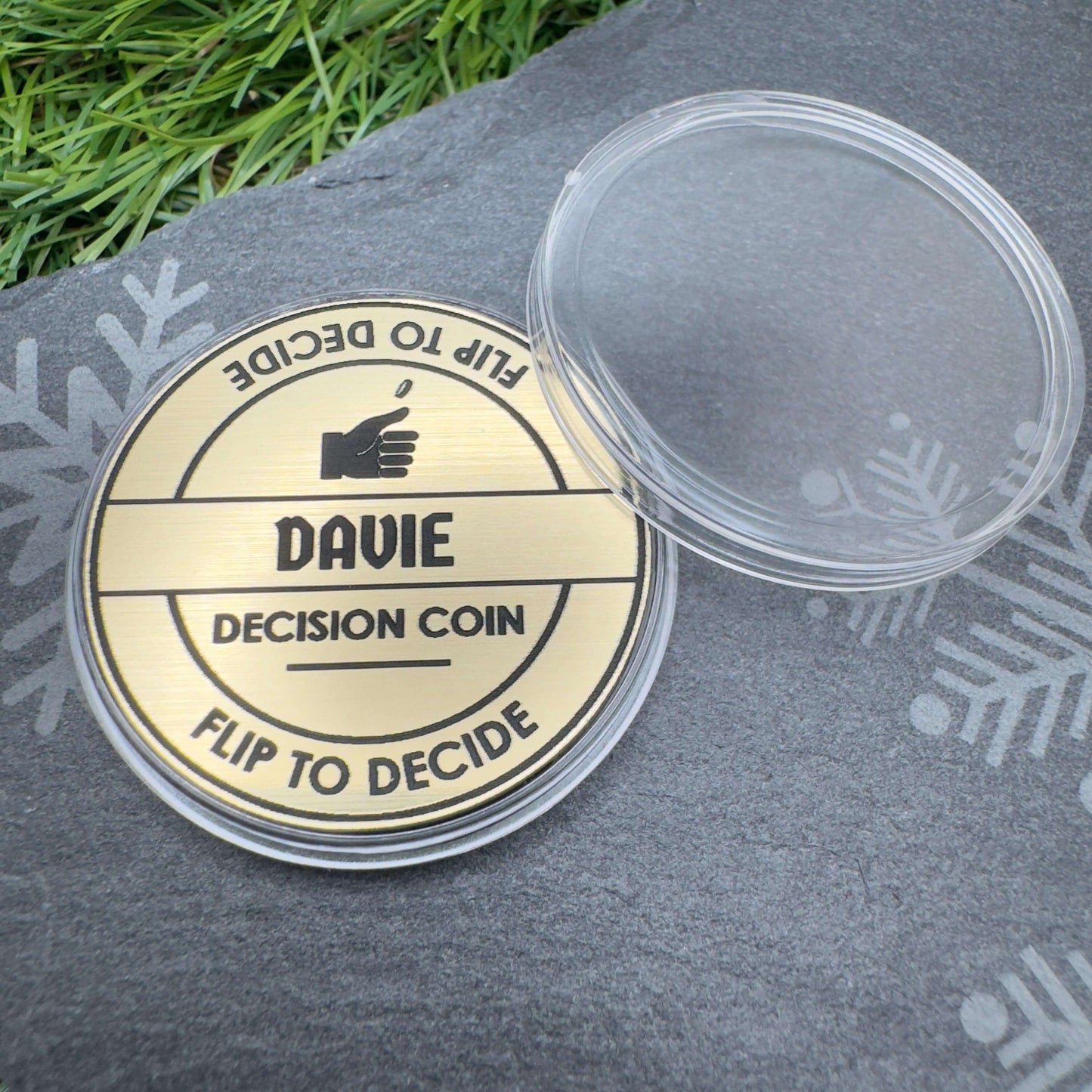 personalised decision copin flip coin name