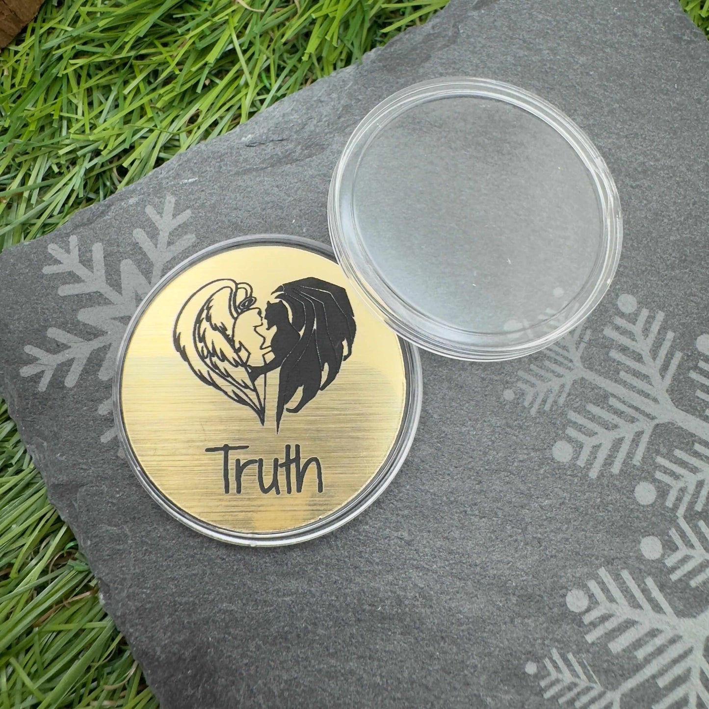 flip decision coin truth or dare custom engraved