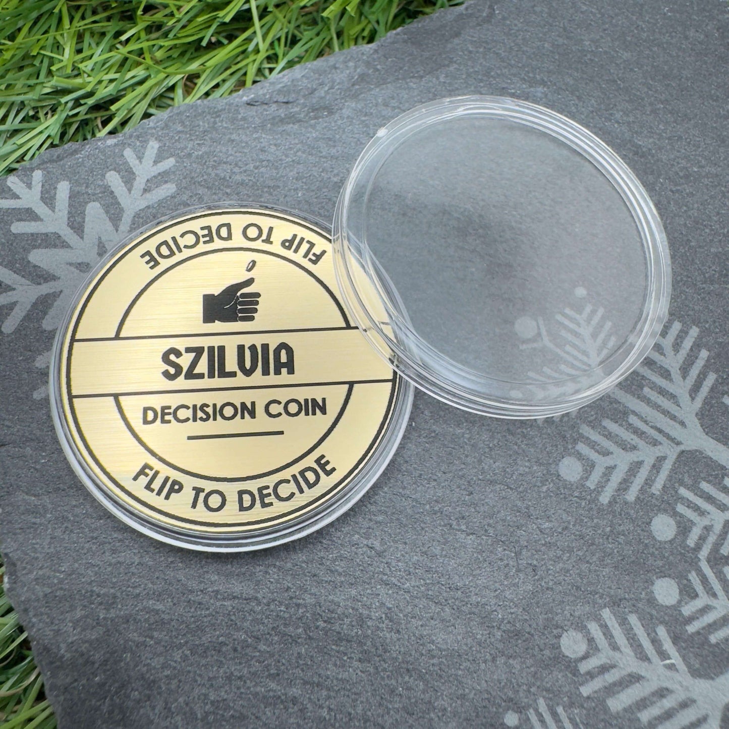 personalised decision copin flip coin name
