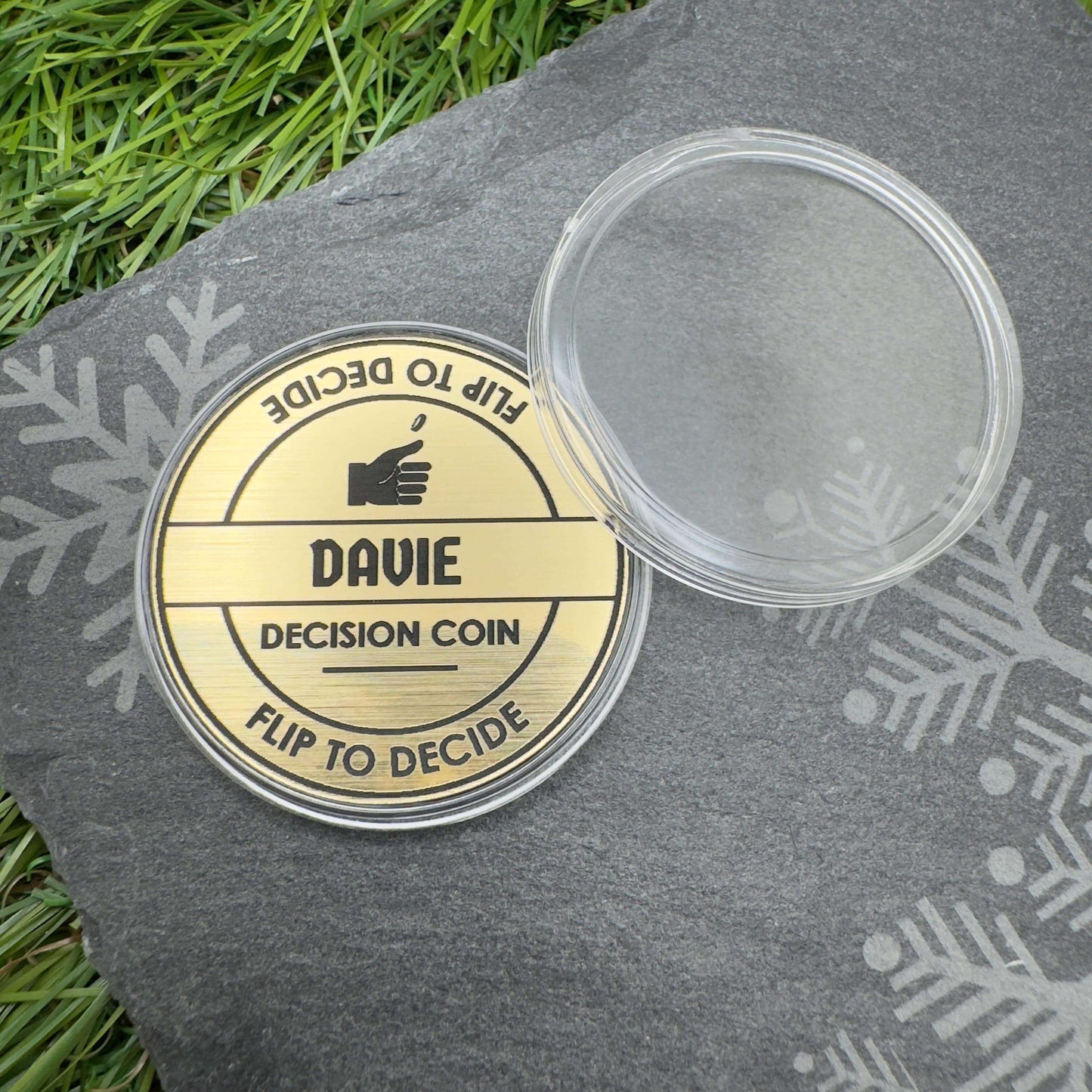 personalised decision copin flip coin name