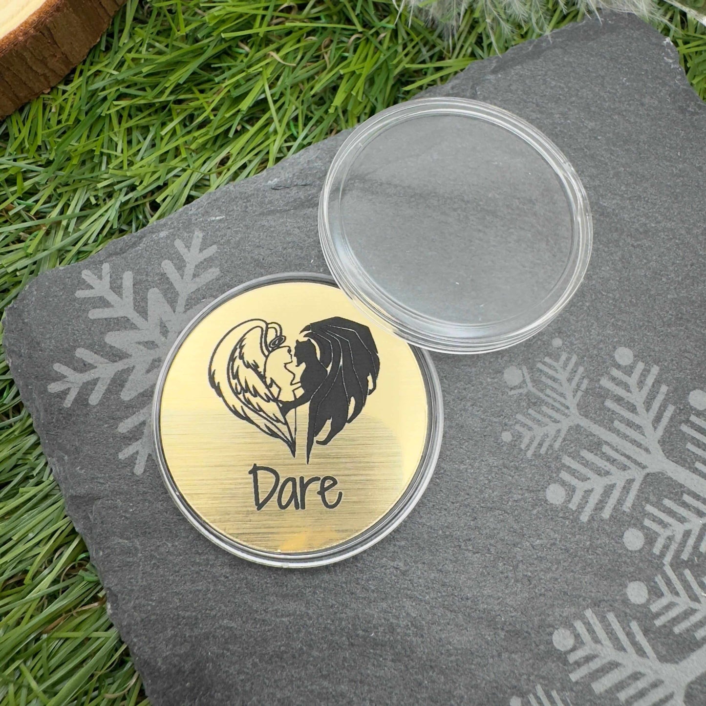 flip decision coin truth or dare custom engraved