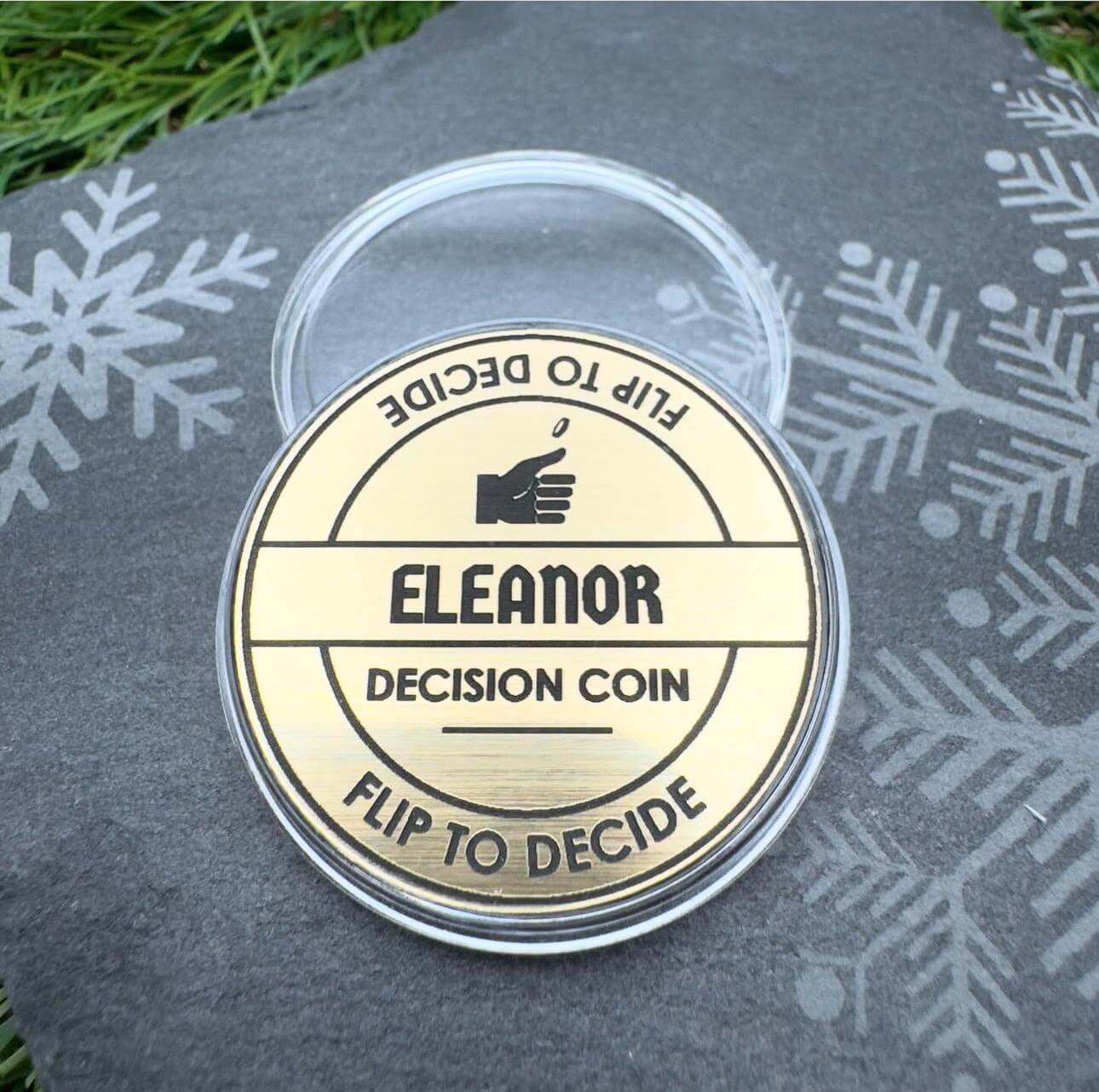 personalised decision copin flip coin name