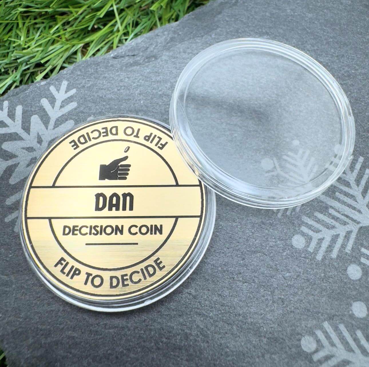 personalised decision copin flip coin name