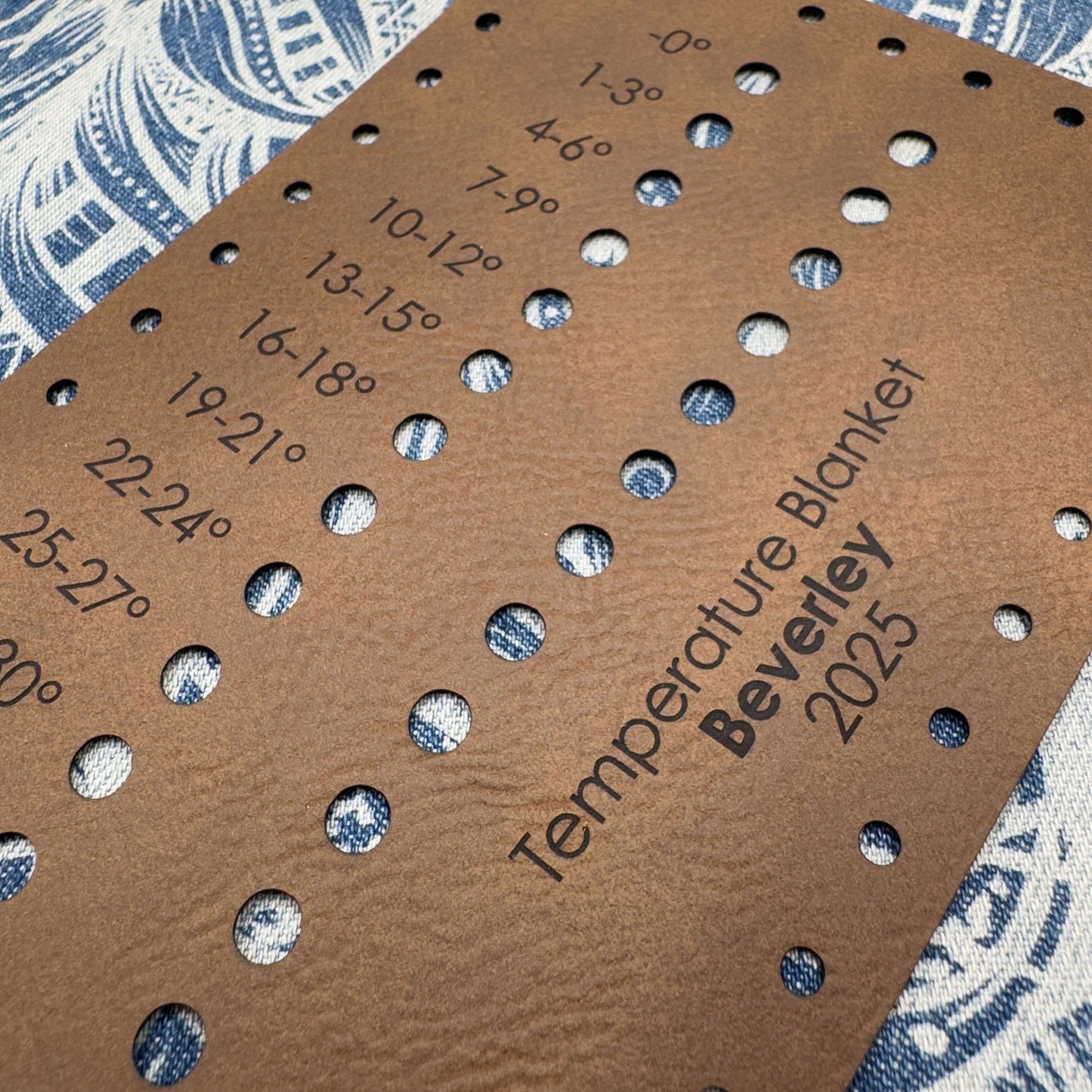 Temperature blanket shade card Vegan leather Recording kit Personalised Knitting Crochet supplies accessories Crafting tools Crafting gifts