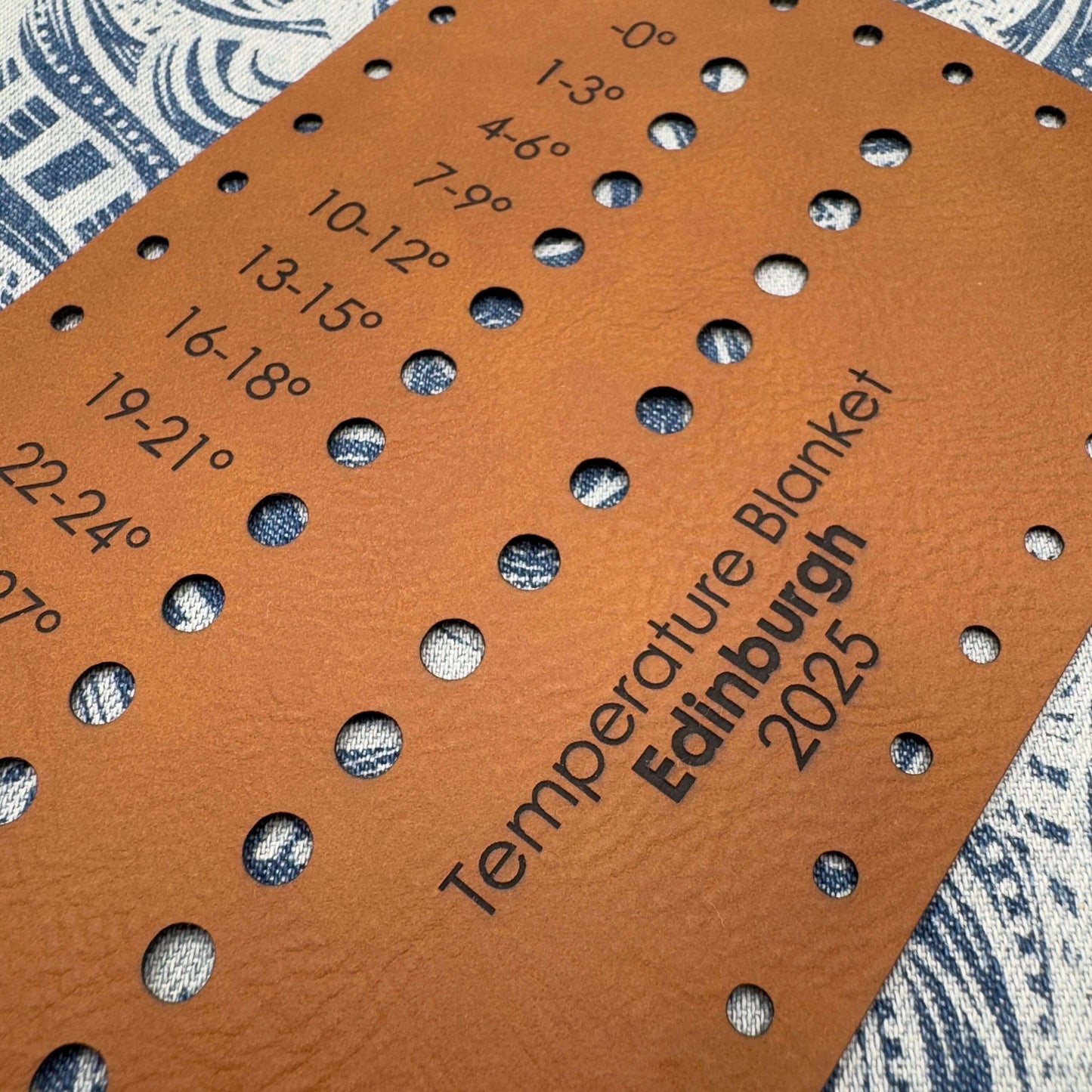 Temperature blanket shade card Vegan leather Recording kit Personalised Knitting Crochet supplies accessories Crafting tools Crafting gifts