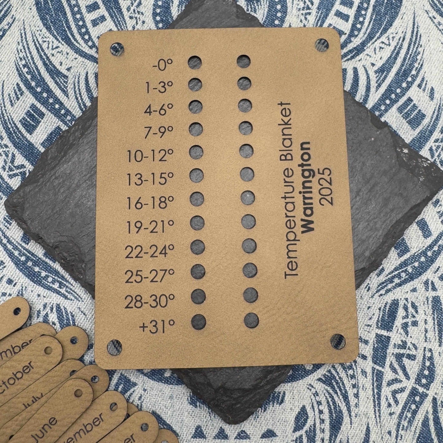 Temperature blanket shade card Vegan leather Recording kit Personalised Knitting Crochet supplies accessories Crafting tools Crafting gifts