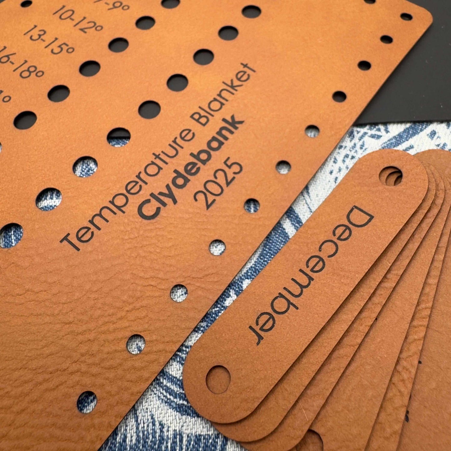 Temperature blanket shade card Vegan leather Recording kit Personalised Knitting Crochet supplies accessories Crafting tools Crafting gifts