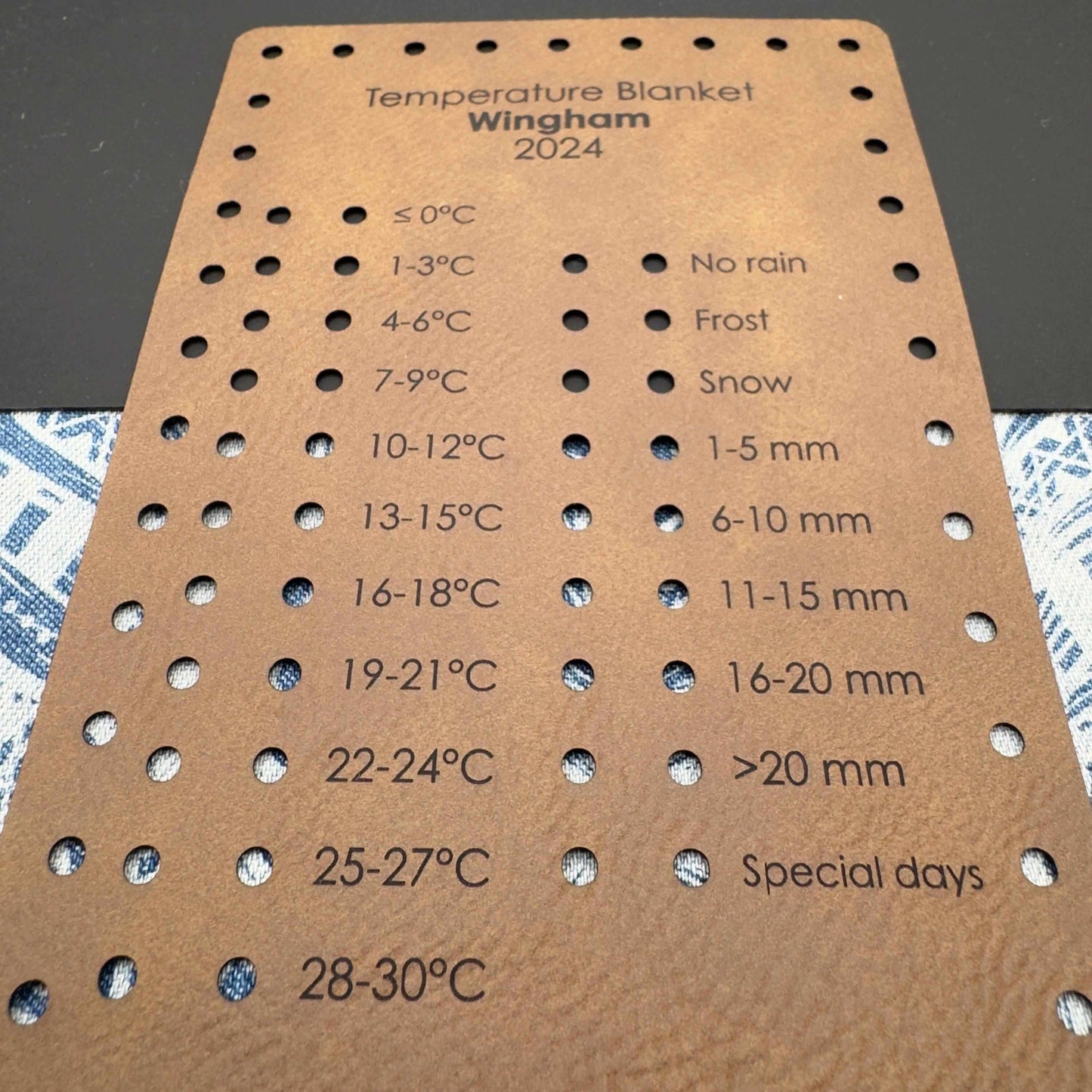 Temperature blanket shade card Vegan leather Recording kit Personalised Knitting Crochet supplies accessories Crafting tools Crafting gifts