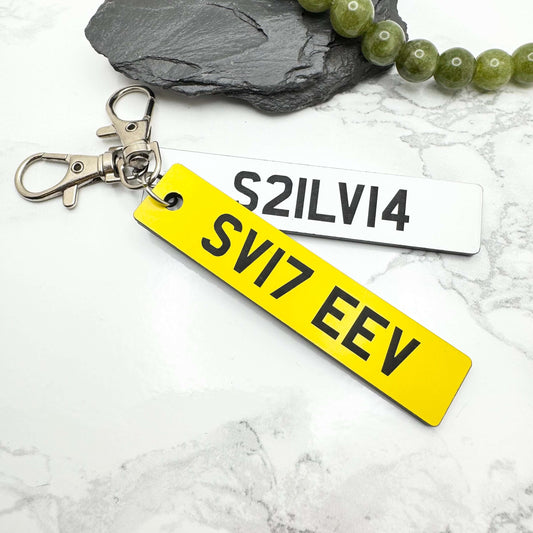 Number Plate Keyring Double Sided Personalised Licence Plate keychain