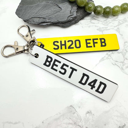 Number Plate Keyring Double Sided Personalised Licence Plate keychain
