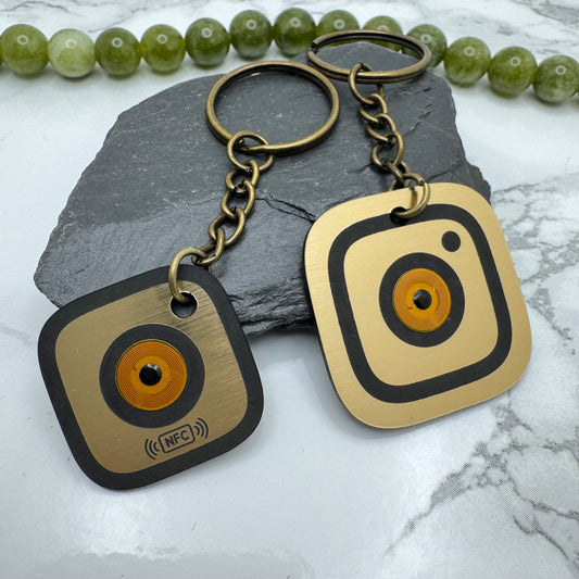 NFC keyring, Instagram keyring, smart gift, Personalised NFC gift, free delivery U.K. 