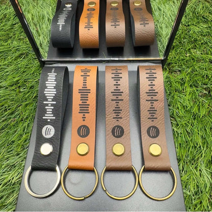 Personalised Spotify Code Keyring Vegan Leather | Custom engraved keyrings
