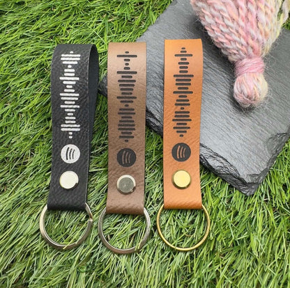 Personalised Spotify Code Keyring Vegan Leather | Custom engraved keyrings