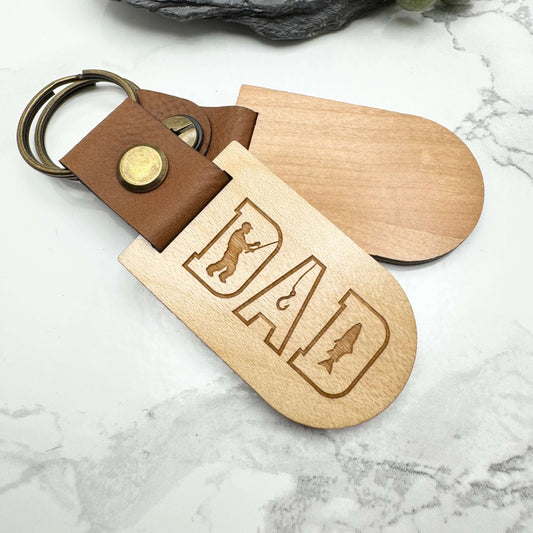 Custom Fishing Keyring for Dad | Custom engraved gifts