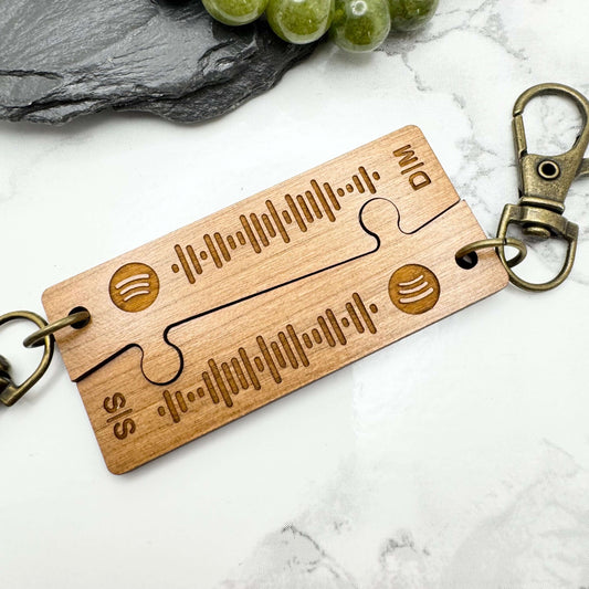Couples Keyring Spotify Matching Personalised Keychain Set