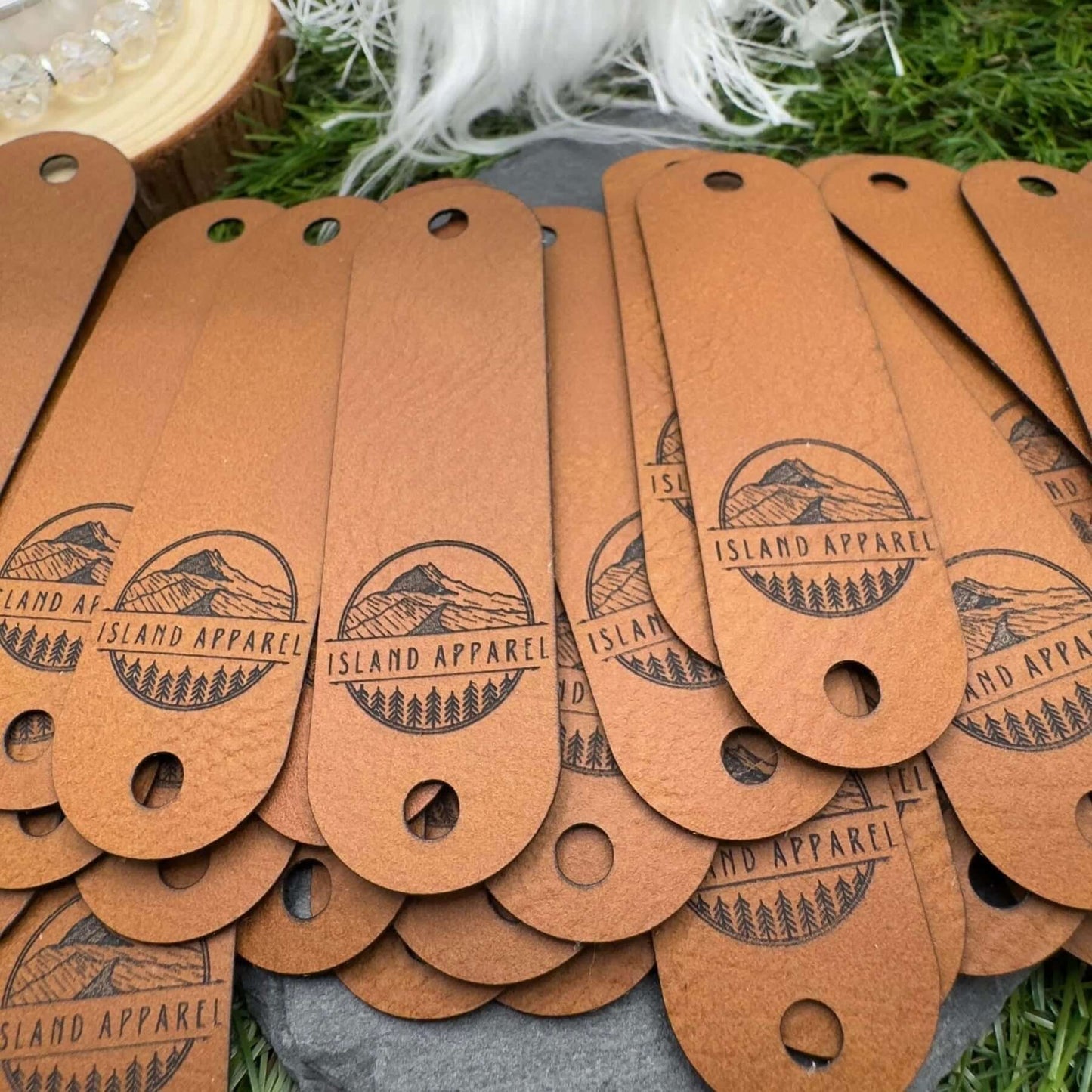 Personalised Vegan Leather Tags for Handmade | Custom Labels for Knitted & Crocheted Hats, Clothing and Bags