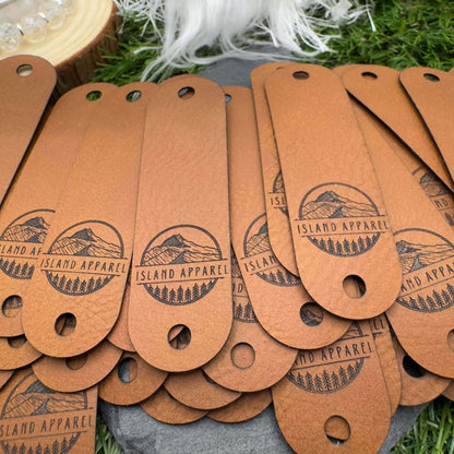 Personalised Vegan Leather Tags for Handmade | Custom Labels for Knitted & Crocheted Hats, Clothing and Bags