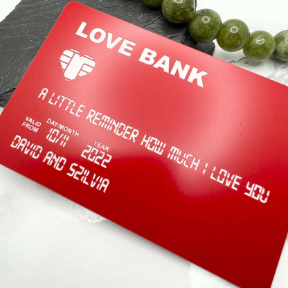 Personalised Bank Card Credit Card Love Card Wallet Card Custom Keepsake for any occasion