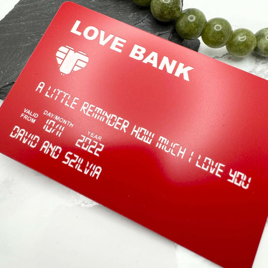 Personalised Bank Card Credit Card Love Card Wallet Card Custom Keepsake for any occasion