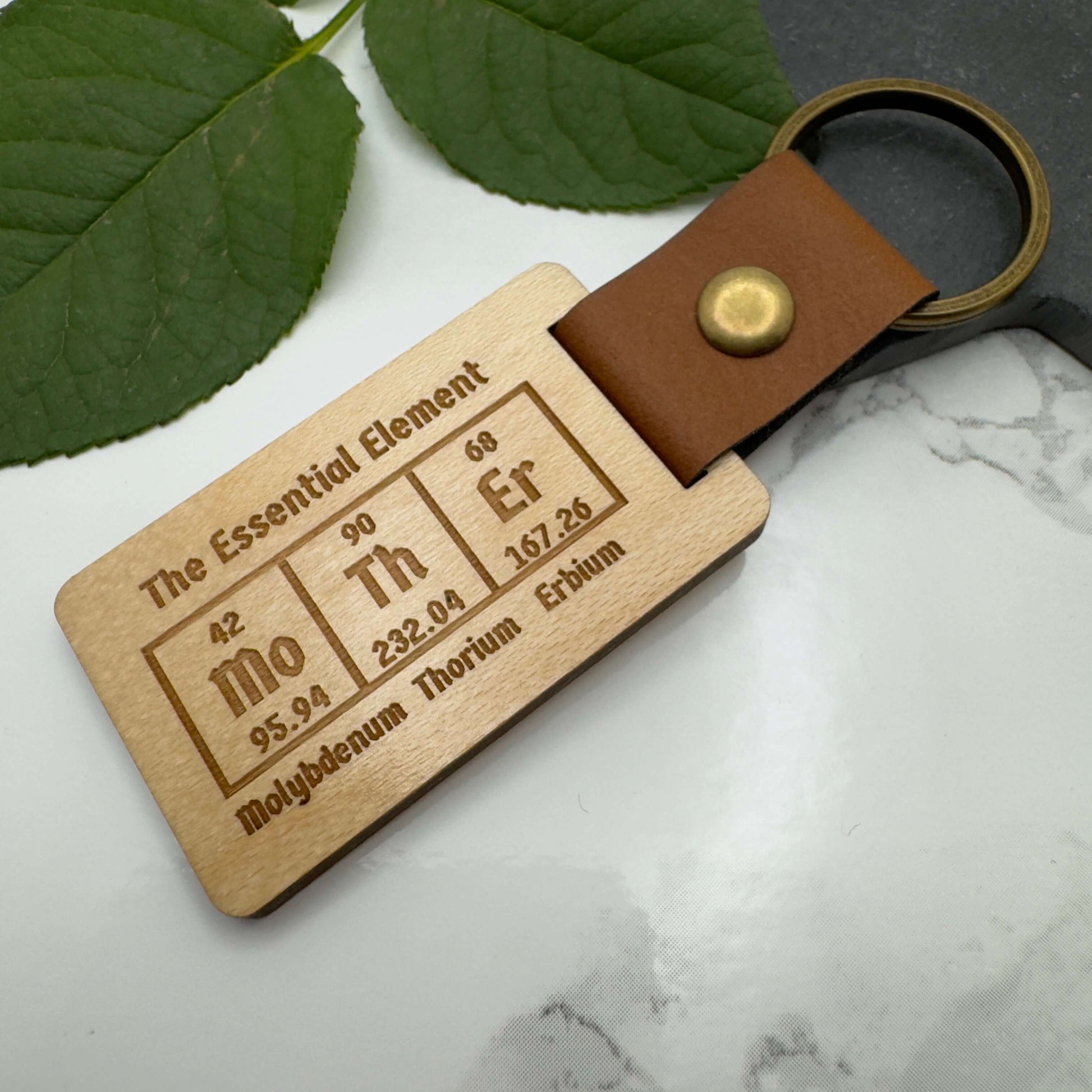 Personalized Wooden ‘Mother’ Keyring - Periodic Table Elements Design Gift | Gift for Mum
