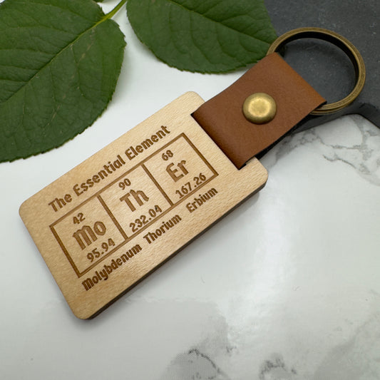 Personalized Wooden ‘Mother’ Keyring - Periodic Table Elements Design Gift | Gift for Mum