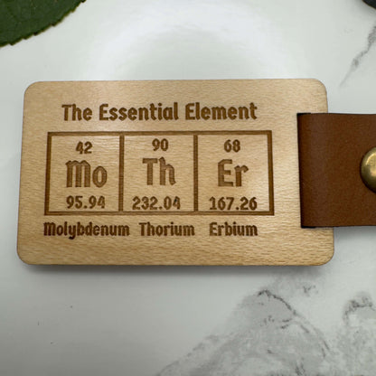 Personalized Wooden ‘Mother’ Keyring - Periodic Table Elements Design Gift | Gift for Mum