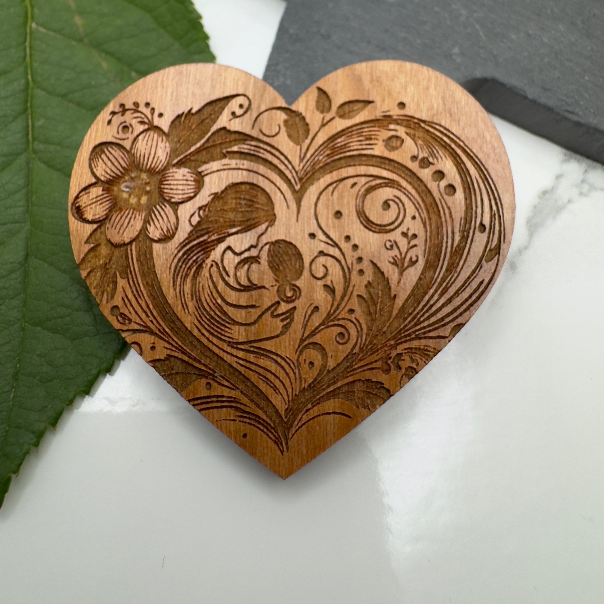 Laser Engraved Wooden Heart Pocket Hug for Mother’s Day