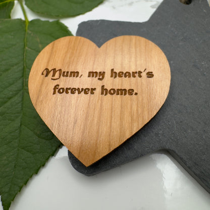 Laser Engraved Wooden Heart Pocket Hug for Mother’s Day