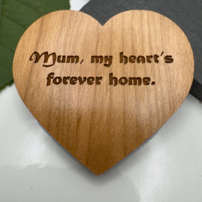 Laser Engraved Wooden Heart Pocket Hug for Mother’s Day