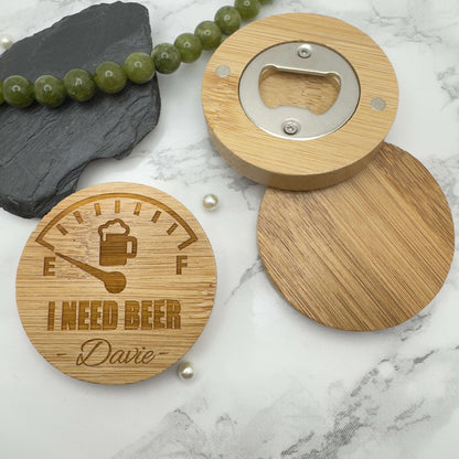 Personalised Wooden Bottle Opener & Fridge Magnet