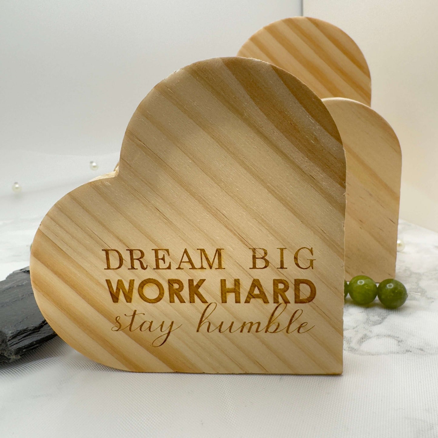 Personalised Wooden Heart Block | Custom Engraved Rustic Décor | Freestanding Gift for Weddings, Anniversaries & Home Decoration
