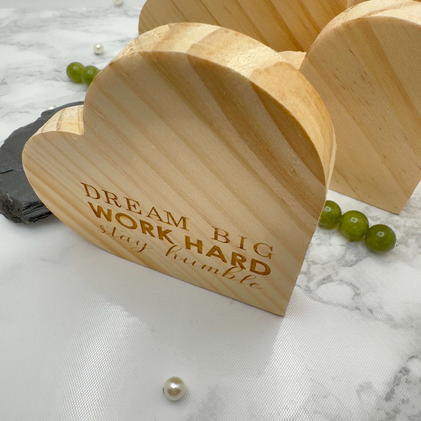 Personalised Wooden Heart Block | Custom Engraved Rustic Décor | Freestanding Gift for Weddings, Anniversaries & Home Decoration