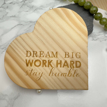 Personalised Wooden Heart Block | Custom Engraved Rustic Décor | Freestanding Gift for Weddings, Anniversaries & Home Decoration