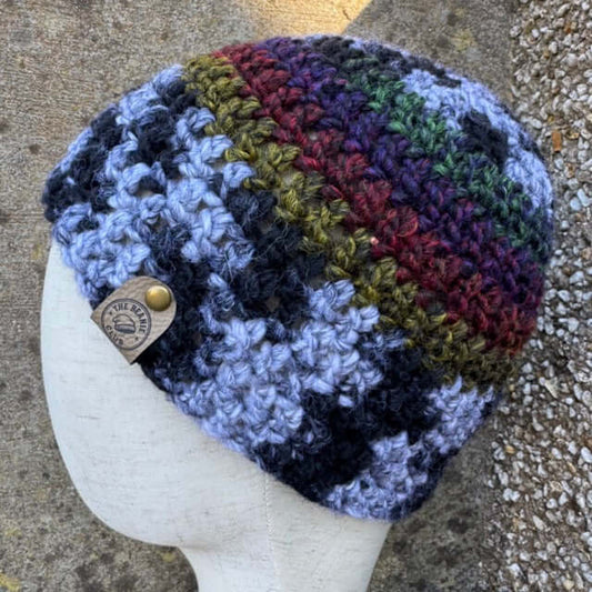 Hand Crocheted Wool Blend Beanie Hat – Chunky Warm Winter Hat – Multicolour Unisex Beanie from The Beanie Club