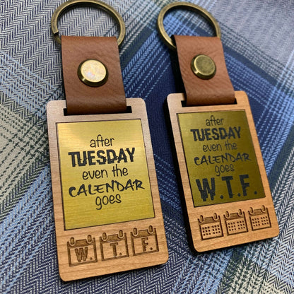 WTF Rude Keyring Funny Keychain Gift Ideas Wednesday Thursday Friday Calendar keyring End of the week Keychain Funny Secrets Santa Novelty