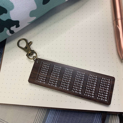 personalised times tables keyring math keychain