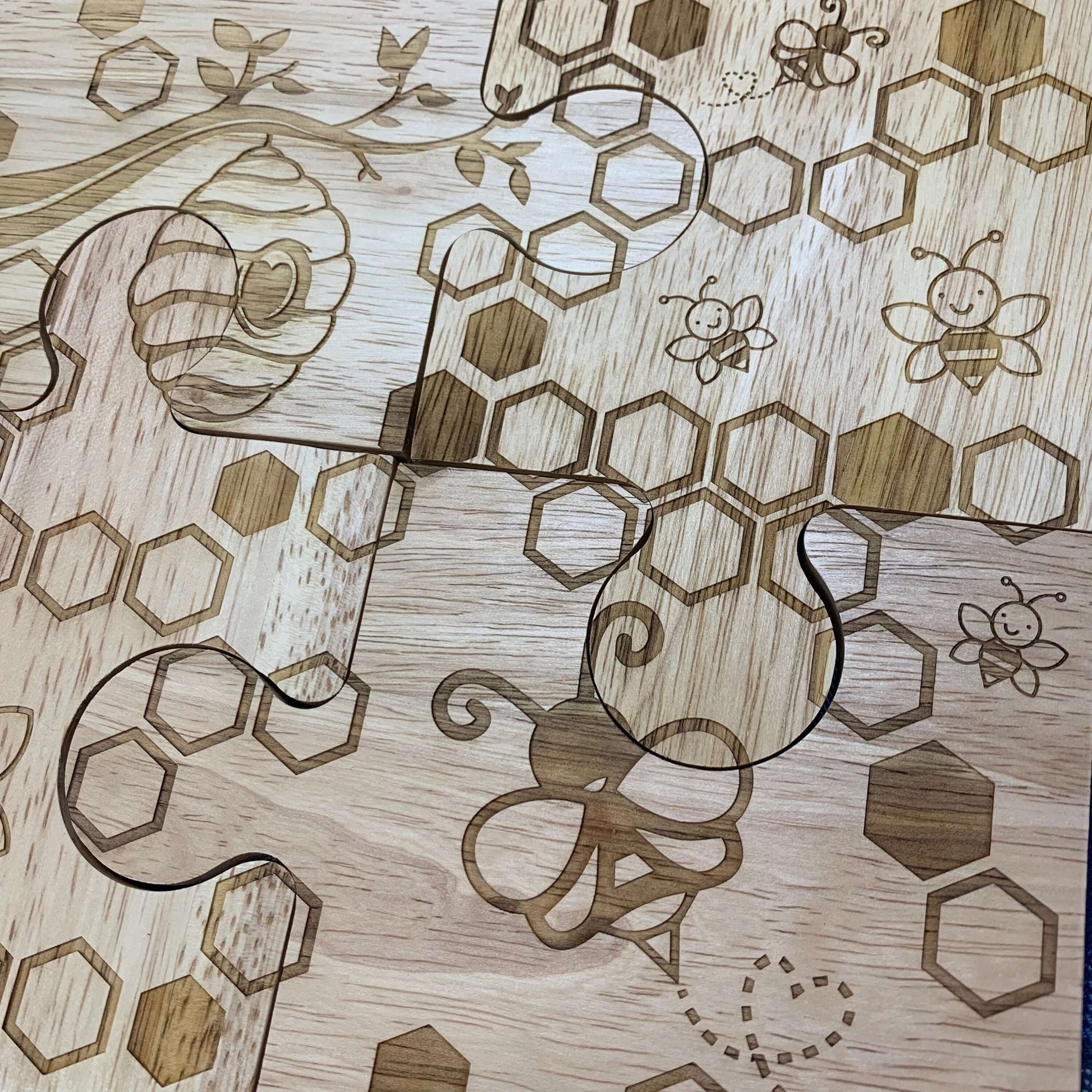 bee hive jigsaw coaster set personalised tableware