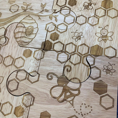 bee hive jigsaw coaster set personalised tableware