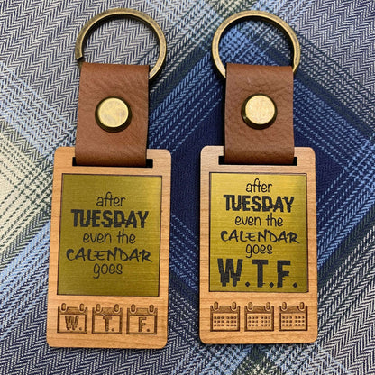 WTF Rude Keyring Funny Keychain Gift Ideas Wednesday Thursday Friday Calendar keyring End of the week Keychain Funny Secrets Santa Novelty