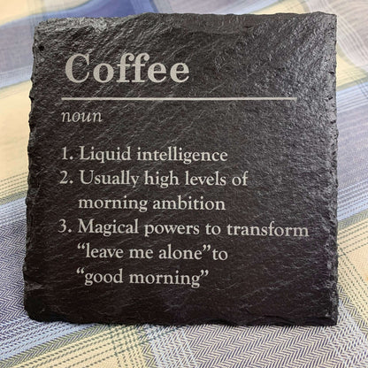 personalised square slate coaster definition tableware
