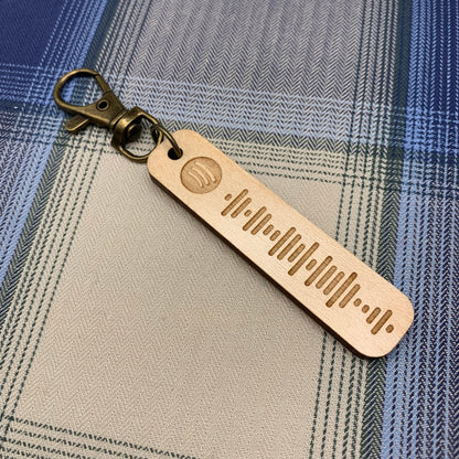 Spotify Code Keyring Wood Cherry Maple Bamboo Personalised Spotify Spotify Keyring Spotify Code Wood Keychain Birthday Christmas gift