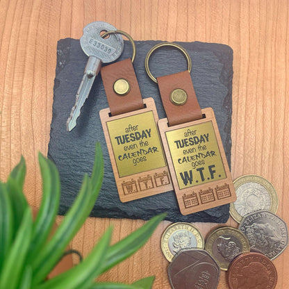 WTF Rude Keyring Funny Keychain Gift Ideas Wednesday Thursday Friday Calendar keyring End of the week Keychain Funny Secrets Santa Novelty