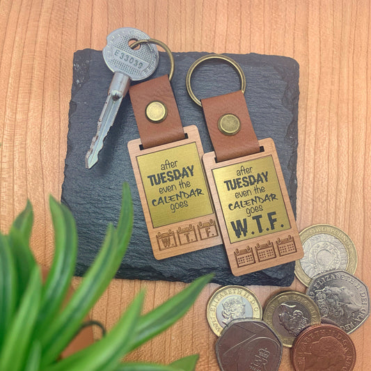 WTF Rude Keyring Funny Keychain Gift Ideas Wednesday Thursday Friday Calendar keyring End of the week Keychain Funny Secrets Santa Novelty