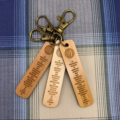 Spotify Code Keyring Wood Cherry Maple Bamboo Personalised Spotify Spotify Keyring Spotify Code Wood Keychain Birthday Christmas gift