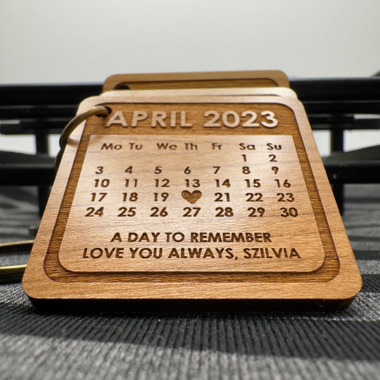 Day To Remember Personalised Keyring, Anniversary Gift, Valentine’s Day, Calendar Keyring, Special Day, Keepsake, Birthday, Christmas gift