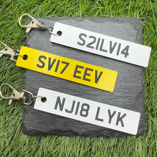 Licence plate number plate keyring