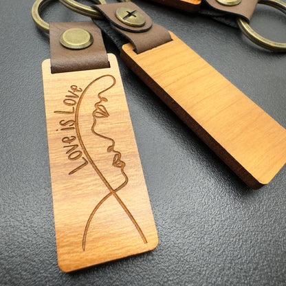 LGBTQ Pride Keychain, Wooden Keyring “Love is Love”, Pride accessories, Personalised keyring, Equality Keychain, Christmas gift