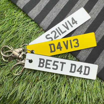 Licence plate number plate keyring
