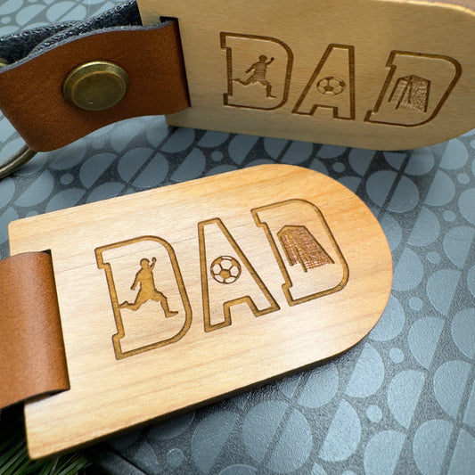 Football Keyring Personalised Soccer DAD Birthday Christmas gift