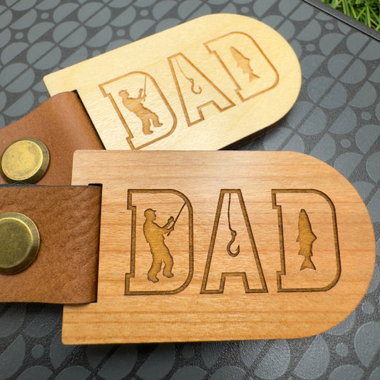 Custom Fishing Keyring for Dad, Personalized DAD's Gift, Custom Dad Keychain, Fishing, Fisherman Dad Key Ring, Birthday gift, Christmas gift
